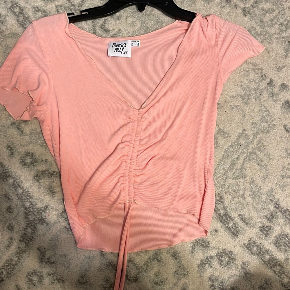 Pink Princess Polly scrunch top